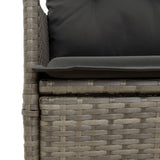 Reclining Garden Chairs 2 pcs with Cushions Grey Poly Rattan - Low Angle