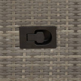 3 Piece Bistro Set with Cushions Grey Poly Rattan