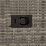 3 Piece Bistro Set with Cushions Grey Poly Rattan - Rear View