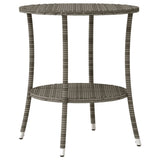 3 Piece Bistro Set with Cushions Grey Poly Rattan - Low Angle