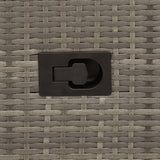Reclining Garden Sofa 2-Seater with Table Grey Poly Rattan - Low Angle
