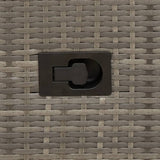 Reclining Garden Sofa 2-Seater with Table Grey Poly Rattan - Low Angle