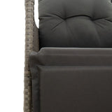 Reclining Garden Sofa 2-Seater with Table Grey Poly Rattan - Extra Image