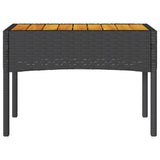 Garden Bench 2-Seater with Cushions and Table Black Poly Rattan - Close-Up Angle