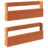 Wall-mounted Shoe Racks 2 pcs Wax Brown 59x8.5x23.5 cm Solid Wood Pine - Front View