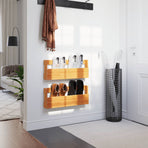 Wall-mounted Shoe Racks 2 pcs Wax Brown 59x8.5x23.5 cm
