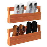 Wall-mounted Shoe Racks 2 pcs Wax Brown 59x8.5x23.5 cm Solid Wood Pine - Top-Down View