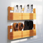 Wall-mounted Shoe Racks 2 pcs Wax Brown 59x8.5x23.5 cm