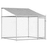 Dog Cage with Roof and Door Grey 2x2x2 m Galvanised Steel