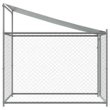 Dog Cage with Roof and Door Grey 2x2x2 m Galvanised Steel - 45-Degree Angle