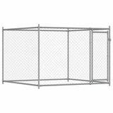 Dog Cage with Door Grey 2x2x1.5 m Galvanised Steel