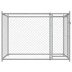 Dog Cage with Door Grey 2x2x1.5 m Galvanised Steel