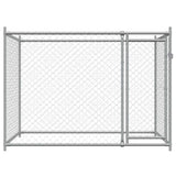 Dog Cage with Door Grey 2x2x1.5 m Galvanised Steel - Top-Down View