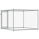 Dog Cage with Door Grey 2x2x1.5 m Galvanised Steel