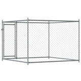 Dog Cage with Door Grey 2x2x1.5 m Galvanised Steel - Rear View