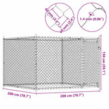Dog Cage with Door Grey 2x2x1.5 m Galvanised Steel