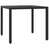 3 Piece Garden Dining Set with Cushions Black Poly Rattan - Top-Down View