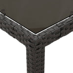5 Piece Garden Dining Set with Cushions Black Poly Rattan