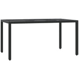 5 Piece Garden Dining Set with Cushions Black Poly Rattan - Top-Down View