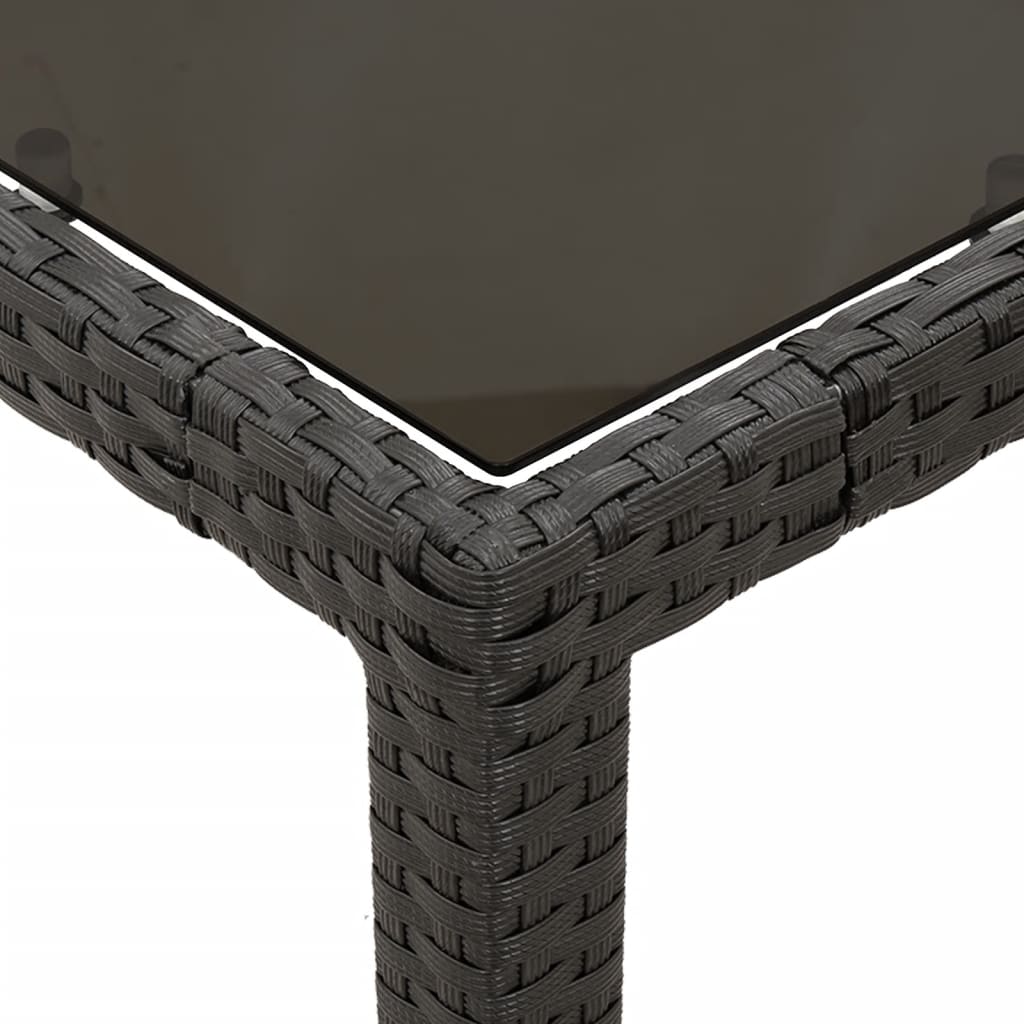 5 Piece Garden Dining Set with Cushions Black Poly Rattan