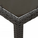 5 Piece Garden Dining Set with Cushions Black Poly Rattan - Rear View