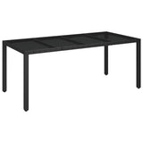 9 Piece Garden Dining Set with Cushions Black Poly Rattan - Top-Down View