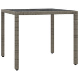3 Piece Garden Dining Set with Cushions Grey Poly Rattan