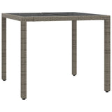 3 Piece Garden Dining Set with Cushions Grey Poly Rattan - Top-Down View