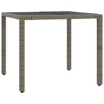 5 Piece Garden Dining Set with Cushions Grey Poly Rattan