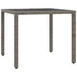 5 Piece Garden Dining Set with Cushions Grey Poly Rattan - Top-Down View