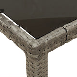 5 Piece Garden Dining Set with Cushions Grey Poly Rattan - Rear View