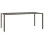 7 Piece Garden Dining Set with Cushions Grey Poly Rattan