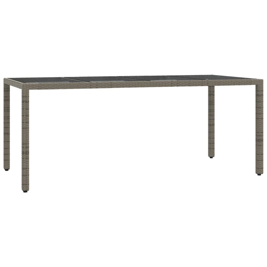 7 Piece Garden Dining Set with Cushions Grey Poly Rattan