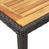 3 Piece Garden Dining Set with Cushions Black Poly Rattan