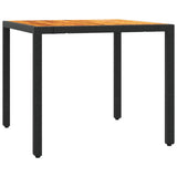 5 Piece Garden Dining Set with Cushions Black Poly Rattan