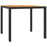 5 Piece Garden Dining Set with Cushions Black Poly Rattan - Top-Down View