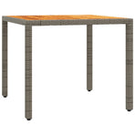 3 Piece Garden Dining Set with Cushions Grey Poly Rattan