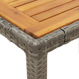 5 Piece Garden Dining Set with Cushions Grey Poly Rattan - Rear View