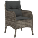 9 Piece Garden Dining Set with Cushions Grey Poly Rattan