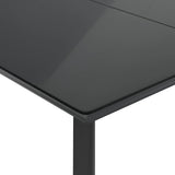 3 Piece Garden Dining Set with Cushions Black Poly Rattan - Rear View