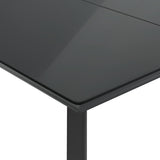 7 Piece Garden Dining Set with Cushions Black Poly Rattan - Rear View