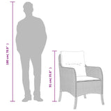 7 Piece Garden Dining Set with Cushions Beige Poly Rattan - Low Angle