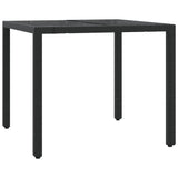 3 Piece Bistro Set with Cushions Black Poly Rattan - Top-Down View