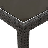 3 Piece Bistro Set with Cushions Black Poly Rattan