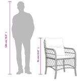 3 Piece Bistro Set with Cushions Black Poly Rattan - Low Angle