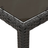 5 Piece Garden Dining Set with Cushions Black Poly Rattan