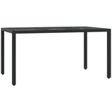 5 Piece Garden Dining Set with Cushions Black Poly Rattan - Top-Down View