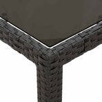 7 Piece Garden Dining Set with Cushions Black Poly Rattan