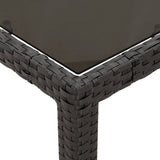 7 Piece Garden Dining Set with Cushions Black Poly Rattan - 45-Degree Angle