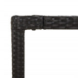 9 Piece Garden Dining Set with Cushions Black Poly Rattan - Rear View